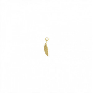 Charm colgante plata bañada en oro. Pluma. Salvatore