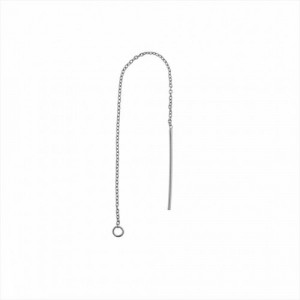 Charm plata cadena acabada en barra. Acabado de rodio. Salvatore