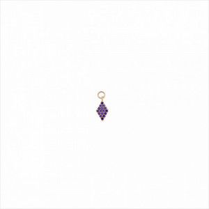 Colgante charm plata bañada en oro, rombo circonitas moradas. Miscellany. Salvatore