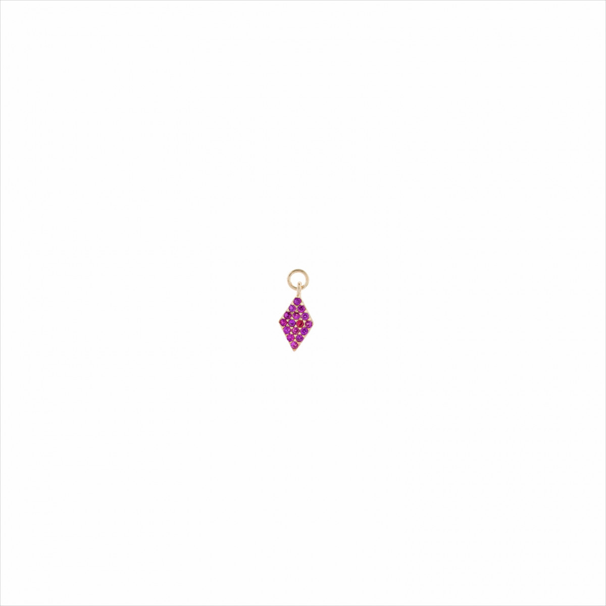 Colgante charm plata bañada en oro, rombo circonitas rosa fucsia. Miscellany. Salvatore