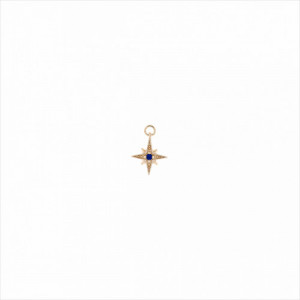 Colgante charm plata bañada en oro, estrella polar circonita azul brillante. Miscellany. Salvatore
