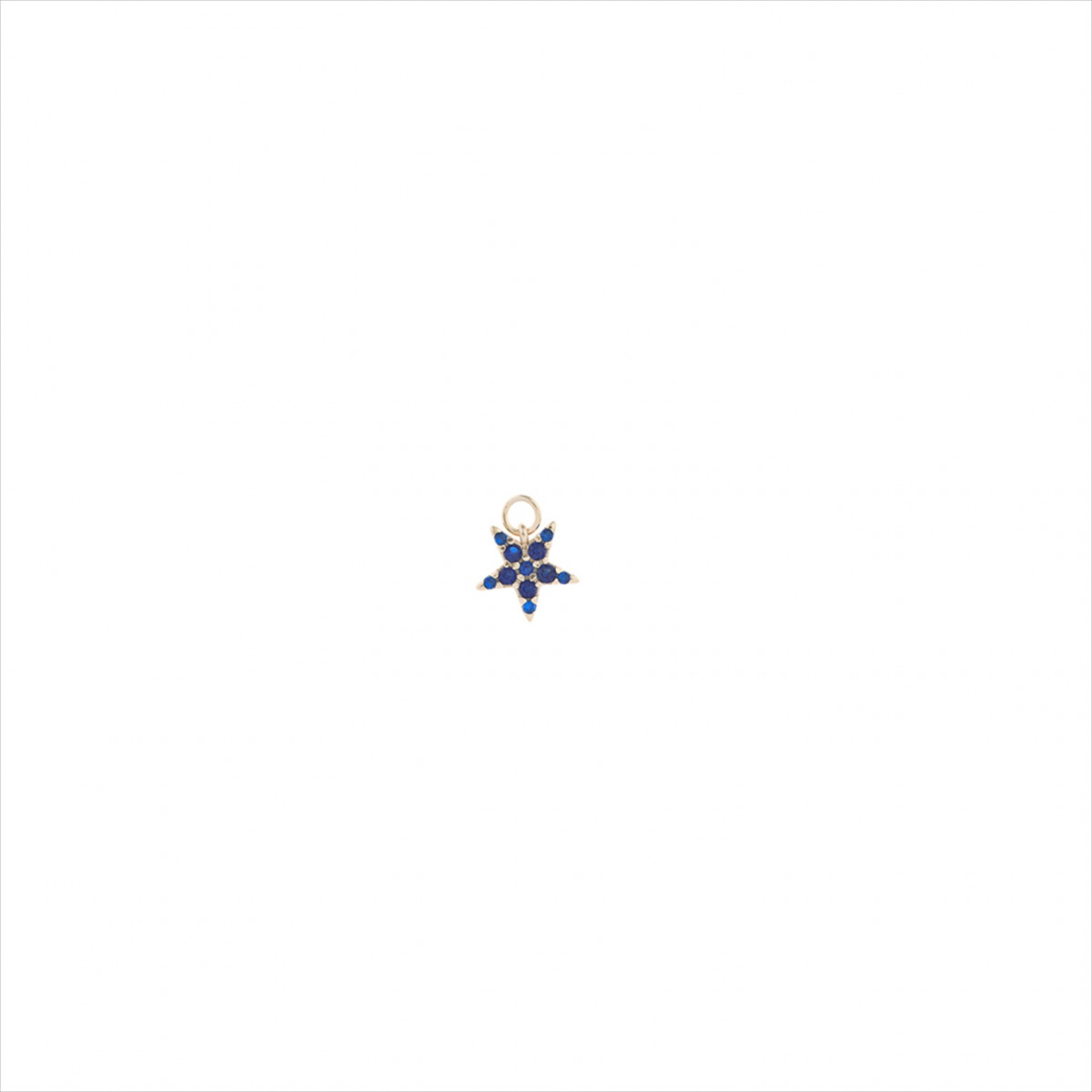 Colgante charm plata bañada en oro, estrella circonita azul marino brillante. Miscellany. Salvatore