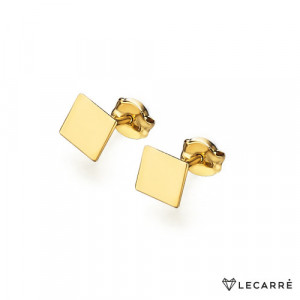 Pendientes oro amarillo chapa cuadrada. LeCarré