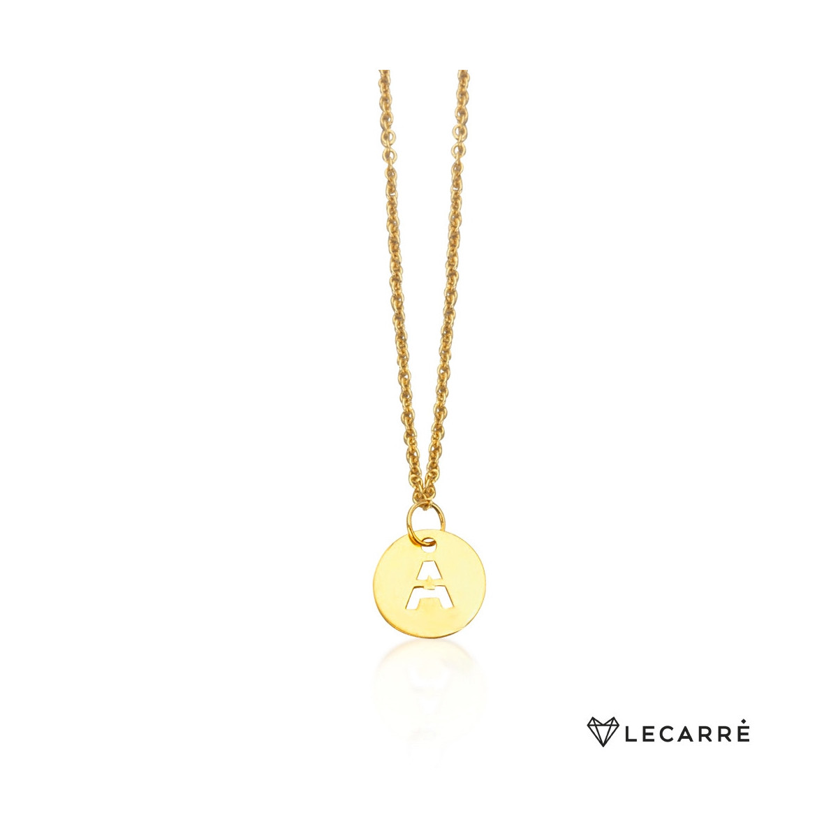 Cadena oro amarillo chapa inicial 9mm. LeCarré.