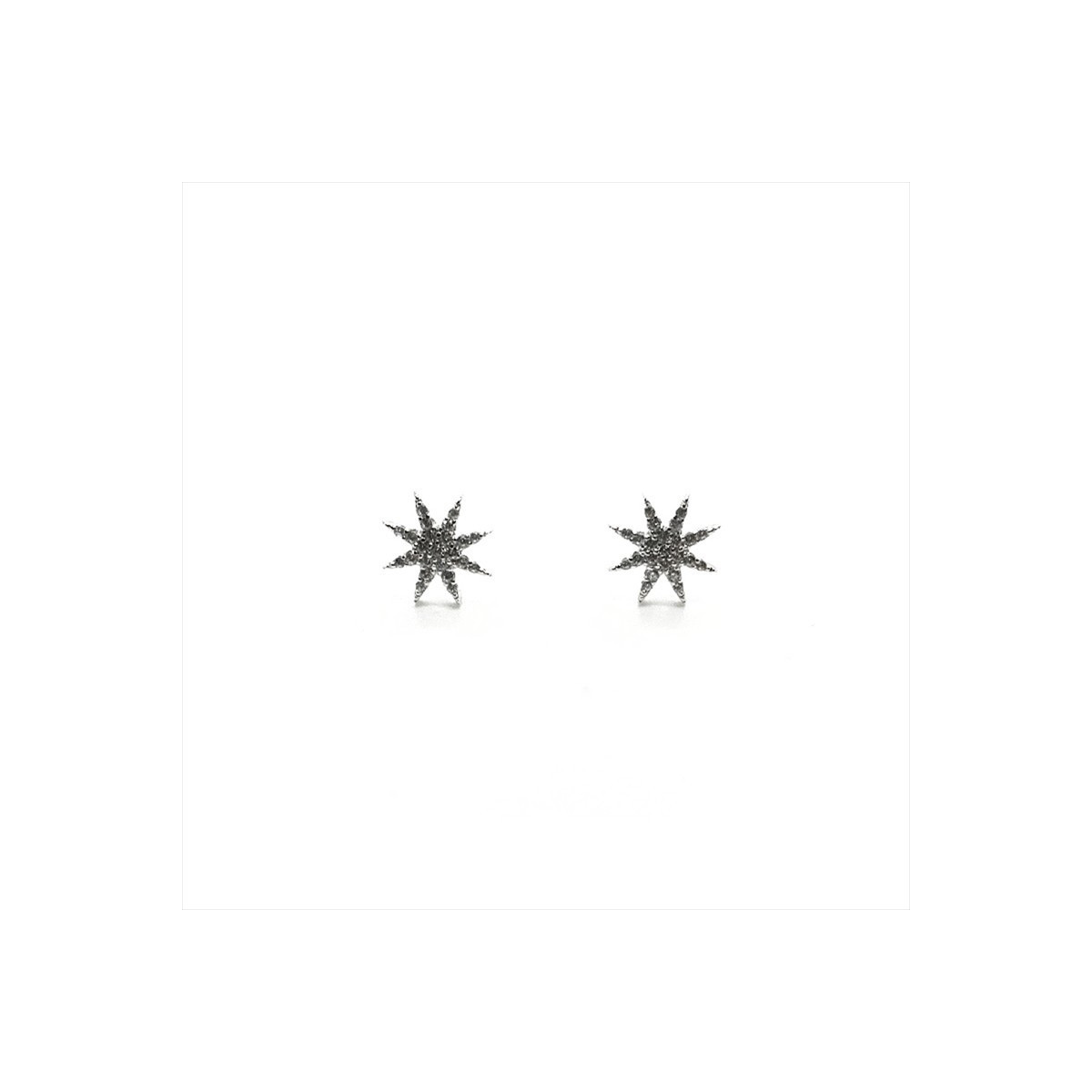 PENDIENTES ESTRELLA PLATA Y CIRCONITAS. CIERRE A PRESIÓN. 11MM. LINEARGENT