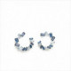 PENDIENTES PLATA AROS CON PIEDRAS ESPIRAL DE PLATA CON CUARZOS ADAMANTINOS AZULES. LINEARGENT