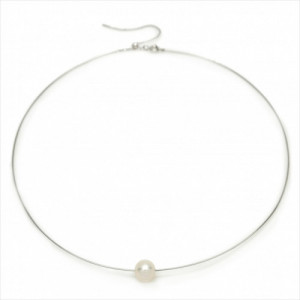 COLGANTE PERLA EN PLATA DISEÑO RÍGIDO. LINEARGENT