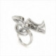 ANILLO GRANDE DE PLATA DISEÑO LAZO IRREGULAR. LINEARGENT