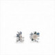 PENDIENTES PLATA DE PIEDRA DE NATURAL CON DISEÑO DE FLOR CON PERLAS. LINEARGENT