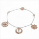 PULSERA CON COLGANTES DE PLATA DISEÑO DE MINI CHARMS MARINEROS BAÑADO EN ORO ROSA. LINEARGENT