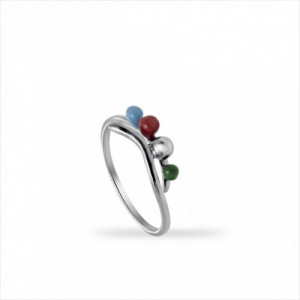 ANILLOS FINOS DE PLATA DISEÑO DE ESMALTE CON CIRCONITA. LINEARGENT