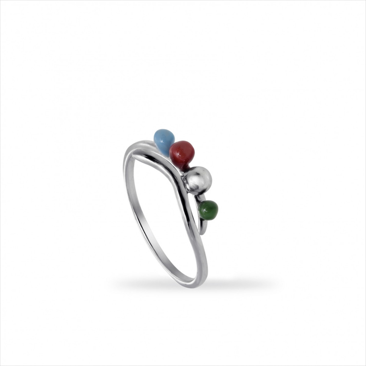 ANILLOS FINOS DE PLATA DISEÑO DE ESMALTE CON CIRCONITA. LINEARGENT