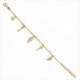 PULSERA PLATA BAÑADA EN ORO CON 5 ABALORIOS COLGANTES, ALAS, FLECHAS, ESTRELLA CON CIRCONITAS. LINEARGENT
