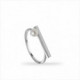 ANILLO PLATA BARRA LISA CON PERLA EN EL EXTREMO. LINEARGENT