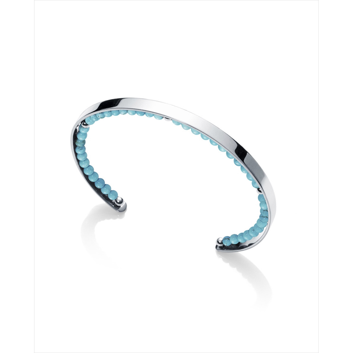 Brazalete Viceroy Kiss de acero y turquesas sintéticas en el interior. Apertura de 3cm y diámetro de 58 mm.
