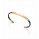 Brazalete Viceroy Kiss de acero IP dorado abierto de resina en colores verdosos y pieza central de acero IP dorado.