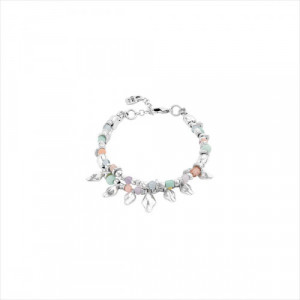 Pulsera Ducky Party. Metal bañado en plata, cristal en tonos pastel. Uno de 50