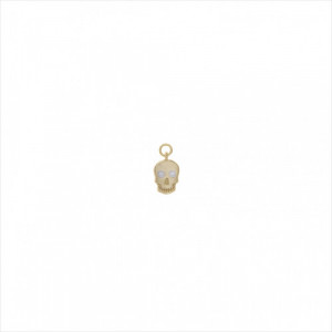 Charm plata bañada en oro. Calavera con circonitas. Salvatore