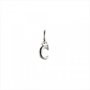 Charm colgante letra C, bañado en plata.  ARO NO INCLUIDO. Uno de 50