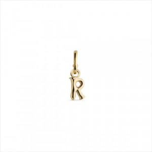 Charm colgante letra R, bañado en oro.  ARO NO INCLUIDO. Uno de 50