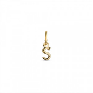 Charm colgante letra S, bañado en oro.  ARO NO INCLUIDO. Uno de 50