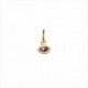 Charm colgante ojo con cristal swarowvski color rosado, bañado en oro.  ARO NO INCLUIDO. Uno de 50