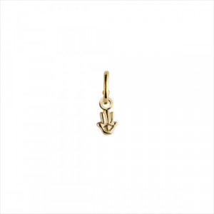 Charm colgante Protect us, diseño mano de Fátima, bañado en oro.  ARO NO INCLUIDO. Uno de 50