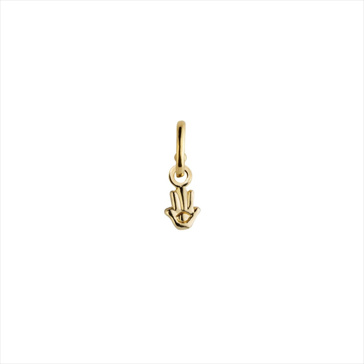 Charm colgante Protect us, diseño mano de Fátima, bañado en oro.  ARO NO INCLUIDO. Uno de 50