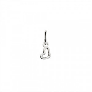 Charm colgante H art, diseño corazón, bañado en plata.  ARO NO INCLUIDO. Uno de 50