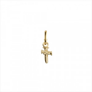 Charm colgante Take me to church, diseño cruz, bañado en oro.  ARO NO INCLUIDO. Uno de 50