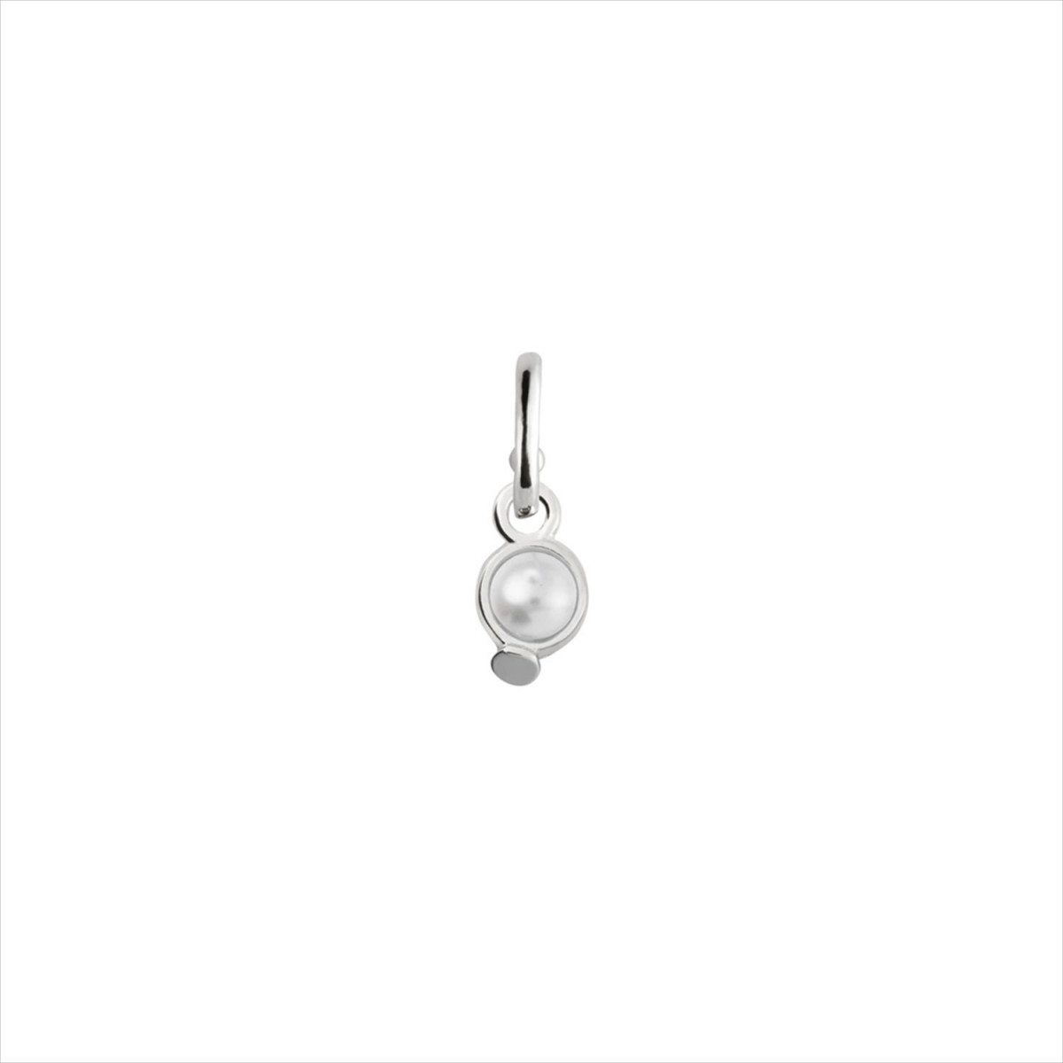 Charm colgante Wow, diseño con perla, bañado en plata.  ARO NO INCLUIDO. Uno de 50