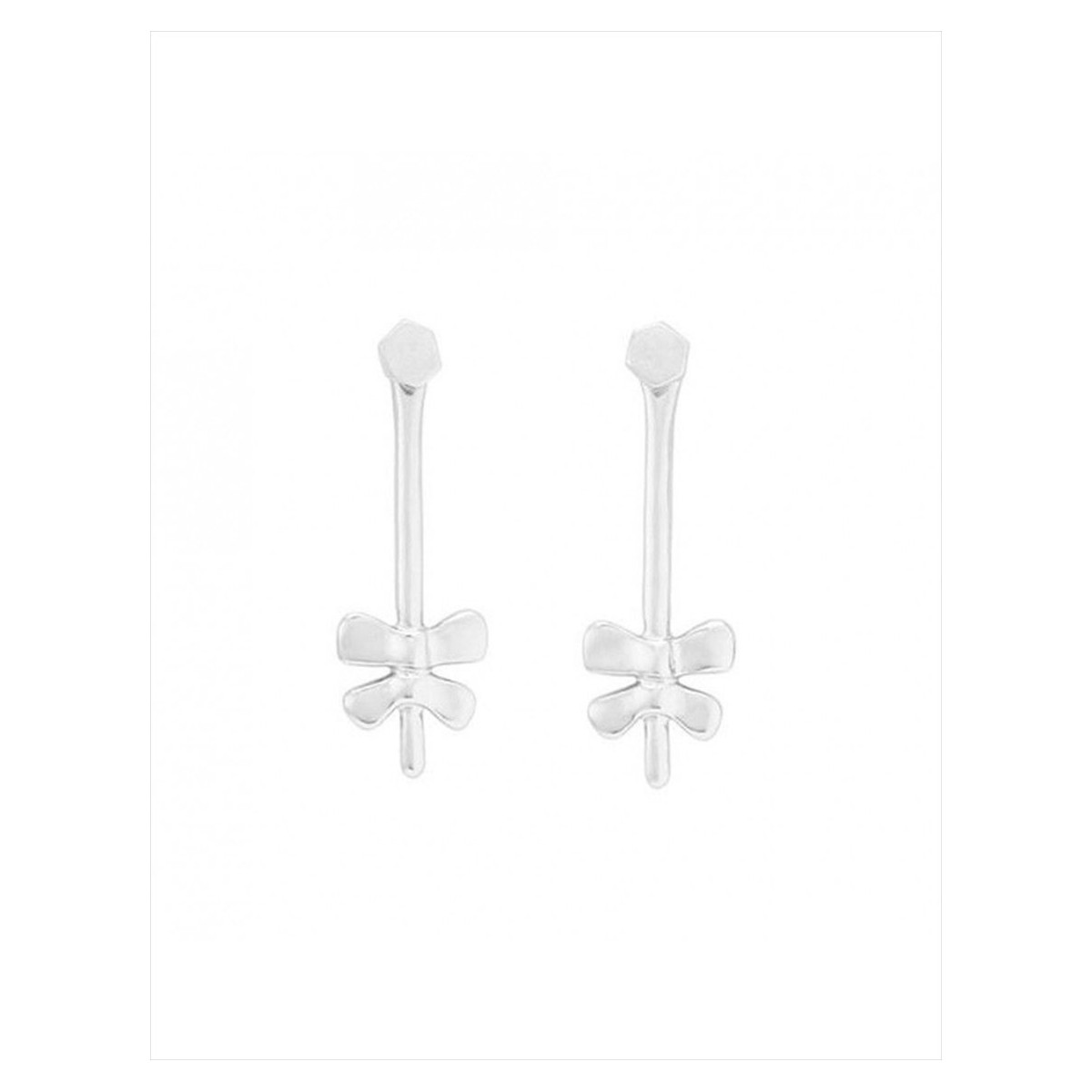 Pendientes All of me. Con libélula. Metal bañado en plata. Uno de 50