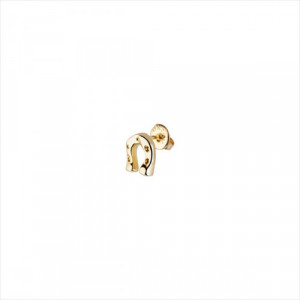 1 Pendiente tipo piercing. Diseño herradura. Metal bañado en oro. Uno de 50