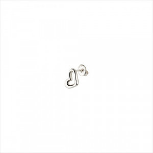 1 Pendiente H´art Stud, tipo piercing. Diseño corazón. Metal bañado en plata. Uno de 50