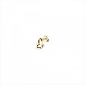 1 Pendiente H´art Stud, tipo piercing. Diseño corazón. Metal bañado en oro. Uno de 50