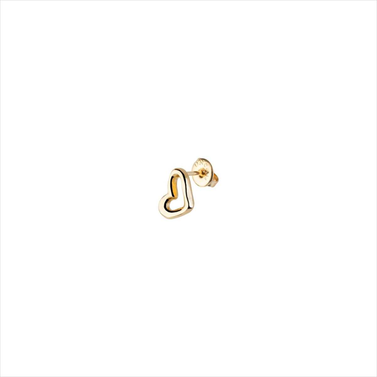 1 Pendiente H´art Stud, tipo piercing. Diseño corazón. Metal bañado en oro. Uno de 50
