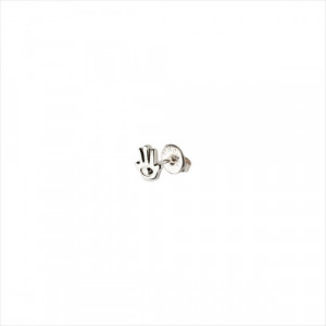 1 Pendiente Protect us stud, tipo piercing. Diseño mano de fátima. Metal bañado en plata. Uno de 50