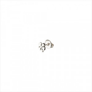 1 Pendiente Good Luck stud, tipo piercing. Diseño de trébol. Metal bañado en plata. Uno de 50