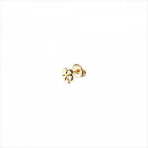 1 Pendiente Good Luck stud, tipo piercing. Diseño de trébol. Metal bañado en oro. Uno de 50