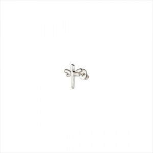 1 Pendiente Fly High stud, tipo piercing. Diseño libélula. Metal bañado en plata. Uno de 50