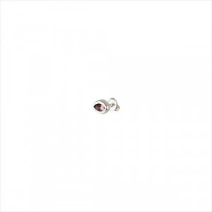 1 Pendiente Leaky stud, tipo piercing. Diseño forma de ojo y cristal morado. Metal bañado en plata. Uno de 50