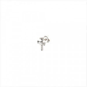 1 Pendiente Takemetochurch stud, tipo piercing. Diseño forma de cruz. Metal bañado en plata. Uno de 50