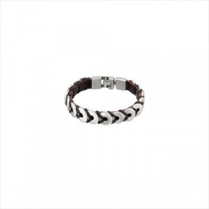 Pulsera Donets. Metal bañado en plata y cuero. Uno de 50