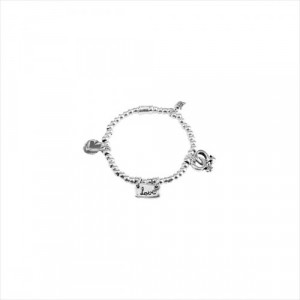 Pulsera Amor elástico. Metal bañado en plata. Uno de 50