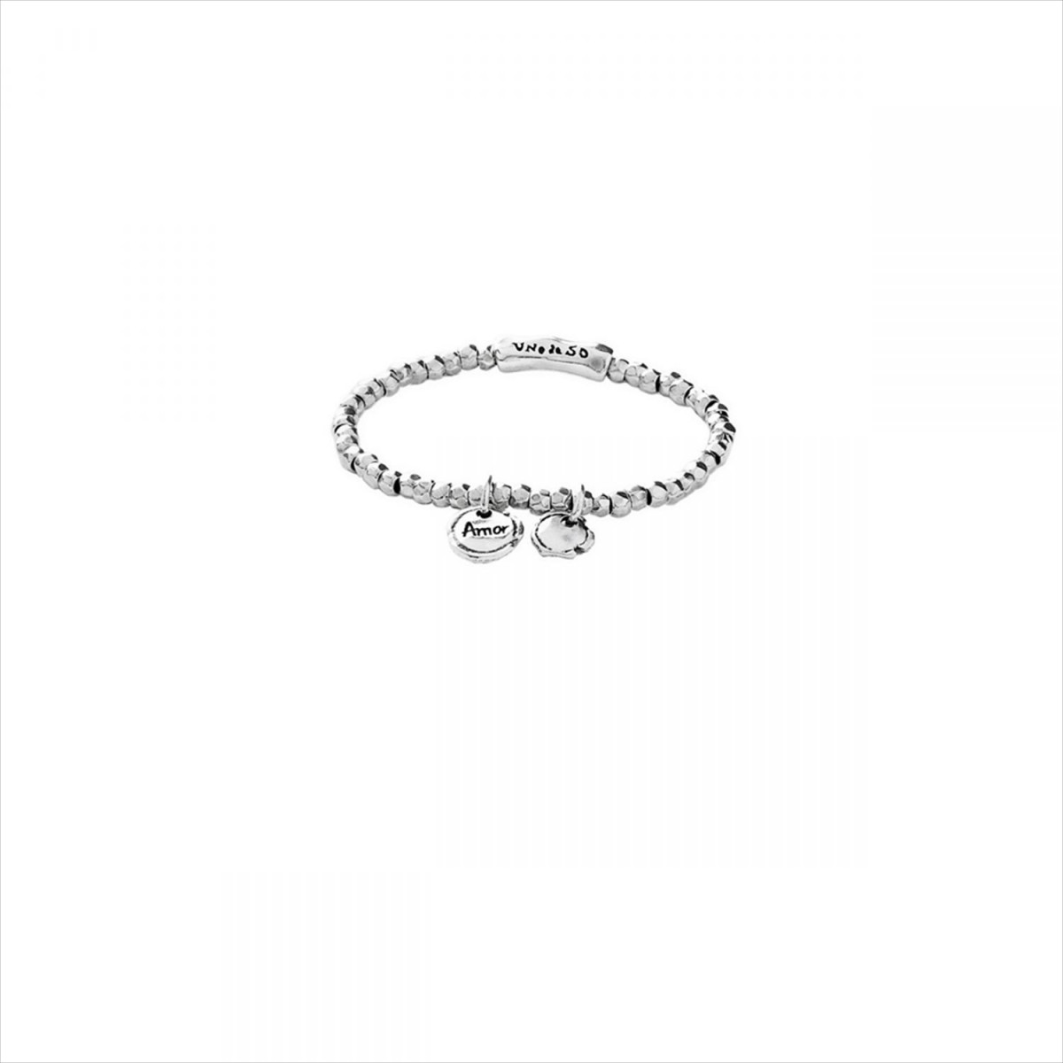Pulsera Amor Sellado. Metal bañado en plata. Uno de 50
