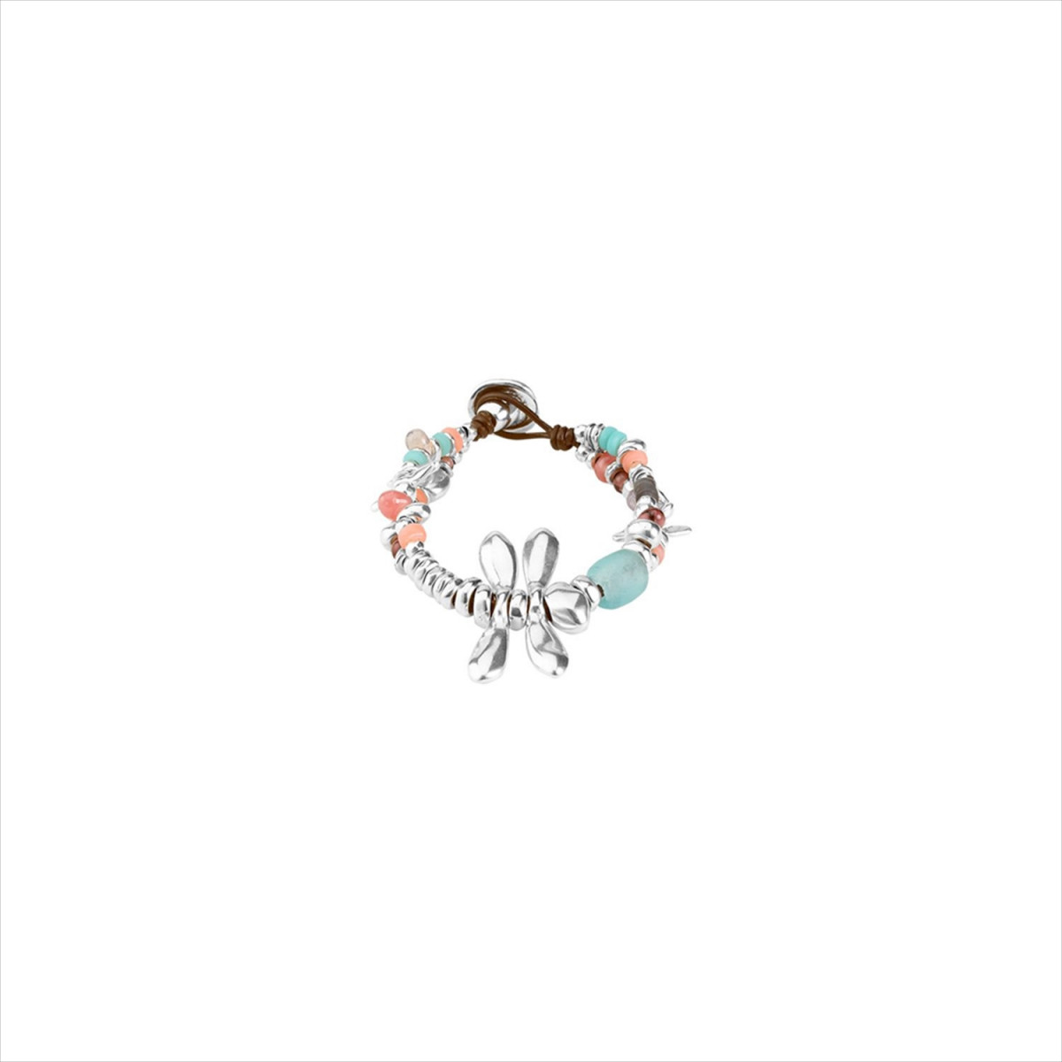 Pulsera All The Time. Metal bañado en plata y cristal. Uno de 50