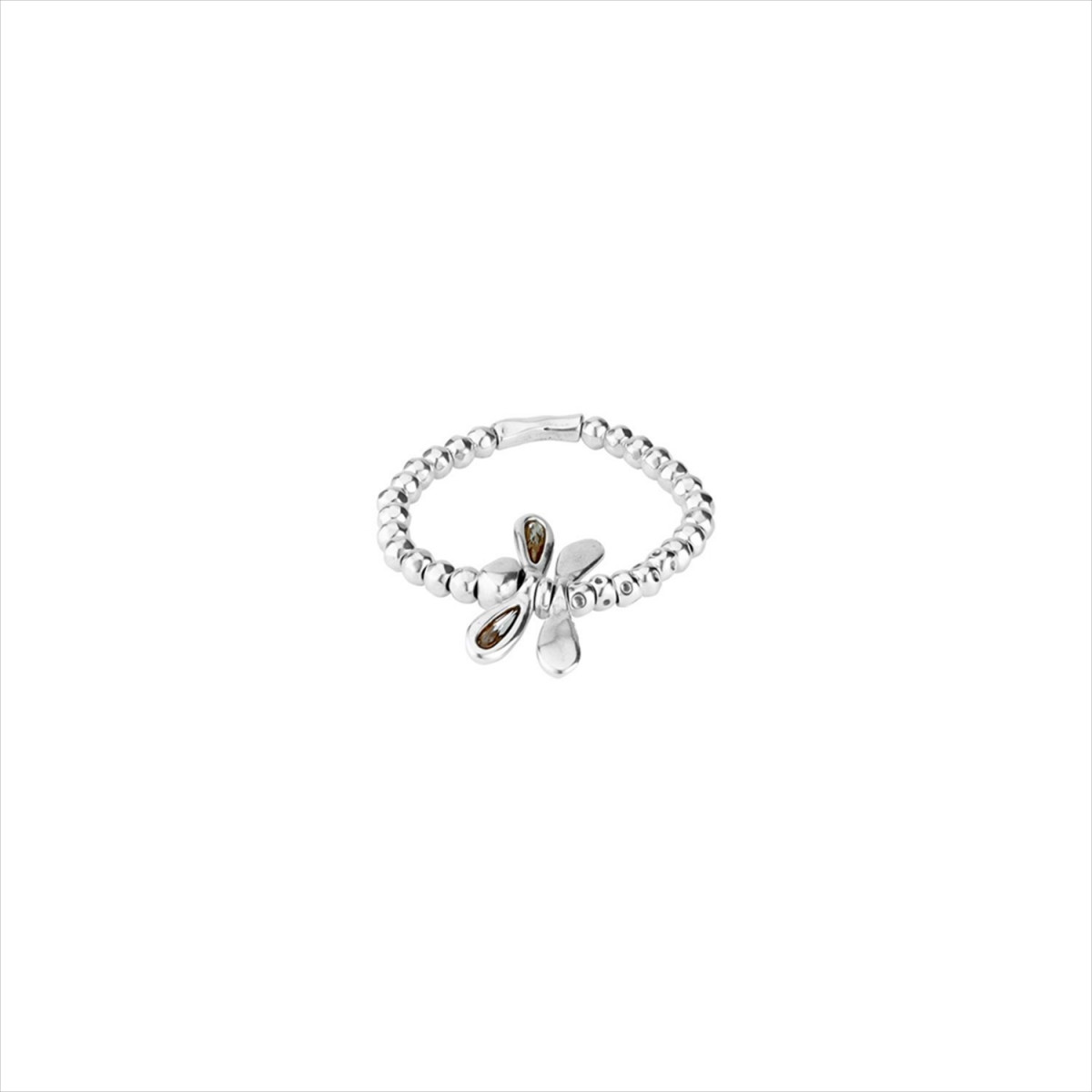 Pulsera Little Dragon Fly. Metal bañado en plata y cristal. Uno de 50