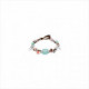 Pulsera Only Her.  Metal bañado en plata, cuero y cristal. Uno de 50