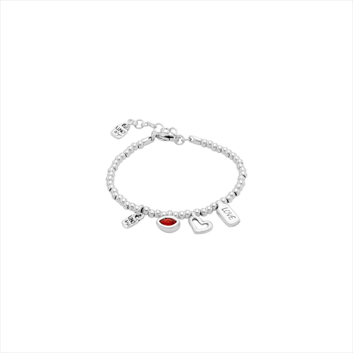 Pulsera I´m waiting 4 U. Metal bañado en plata con charms amor. Uno de 50