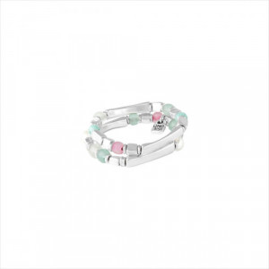 Pulsera Sumatra Island. Cristal de color, perlas y metal bañado en plata. Uno de 50